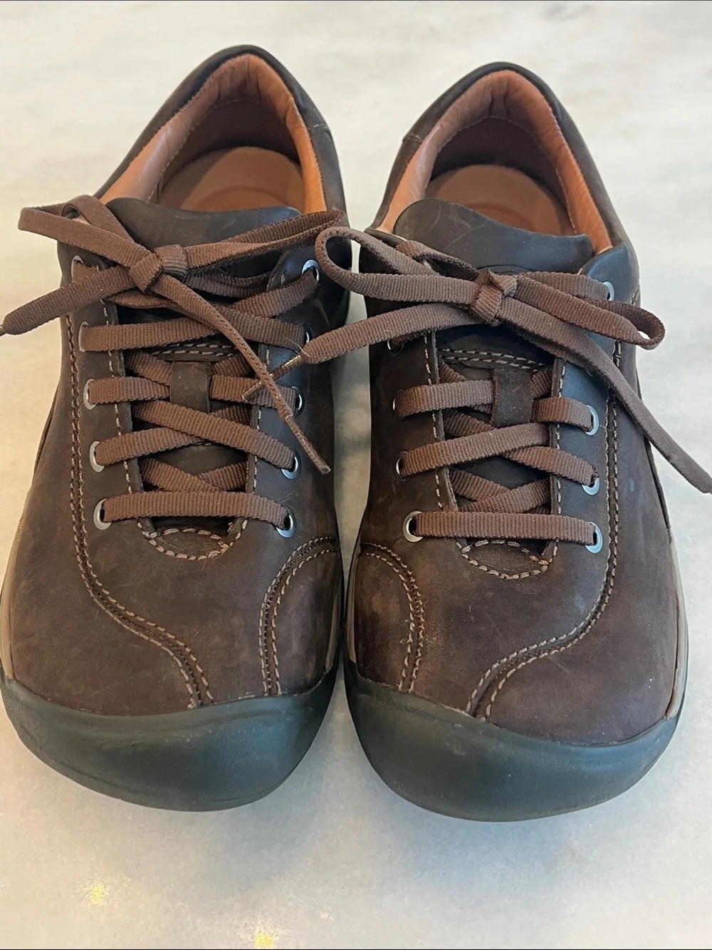 Keen Like New Women's Presidio II Brown Leather Lace-Up Sneakers Shoes Size 5.5